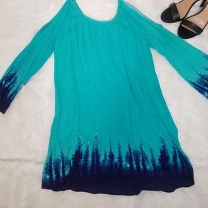 Almost Famous Tiedye Cold Shoulder Lined Dress